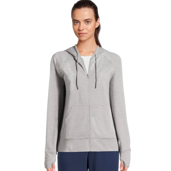 ATHLETIC WORKS Womens Zipped Front Hoodie Size XXXL 22 Front Pockets Gray New - Picture 4 of 8